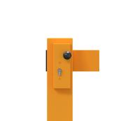 Compact hand barrier | without fixed support post | clear width: 2500 mm | with profile cylinder lock | hot-dip galvanized and coated yellow / black